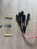 1:148 3v white street lights + 5pk 1k resistors