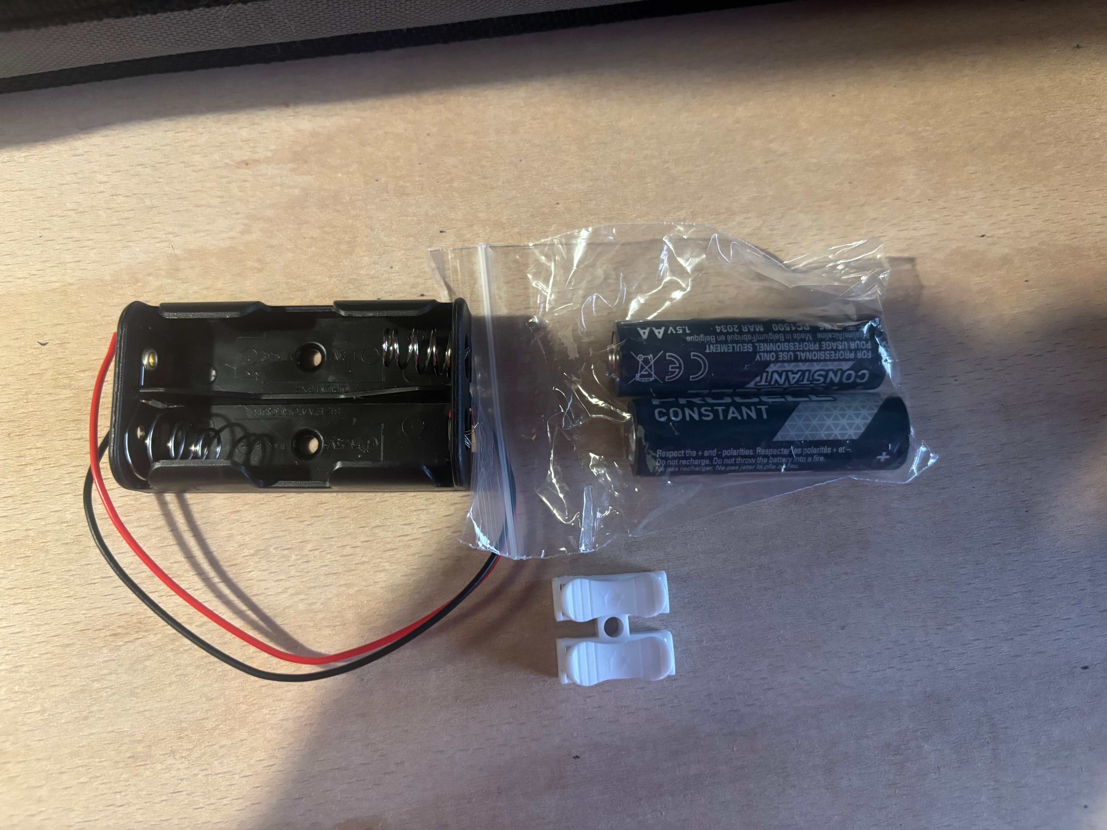 AA batteries with 3v battery holder