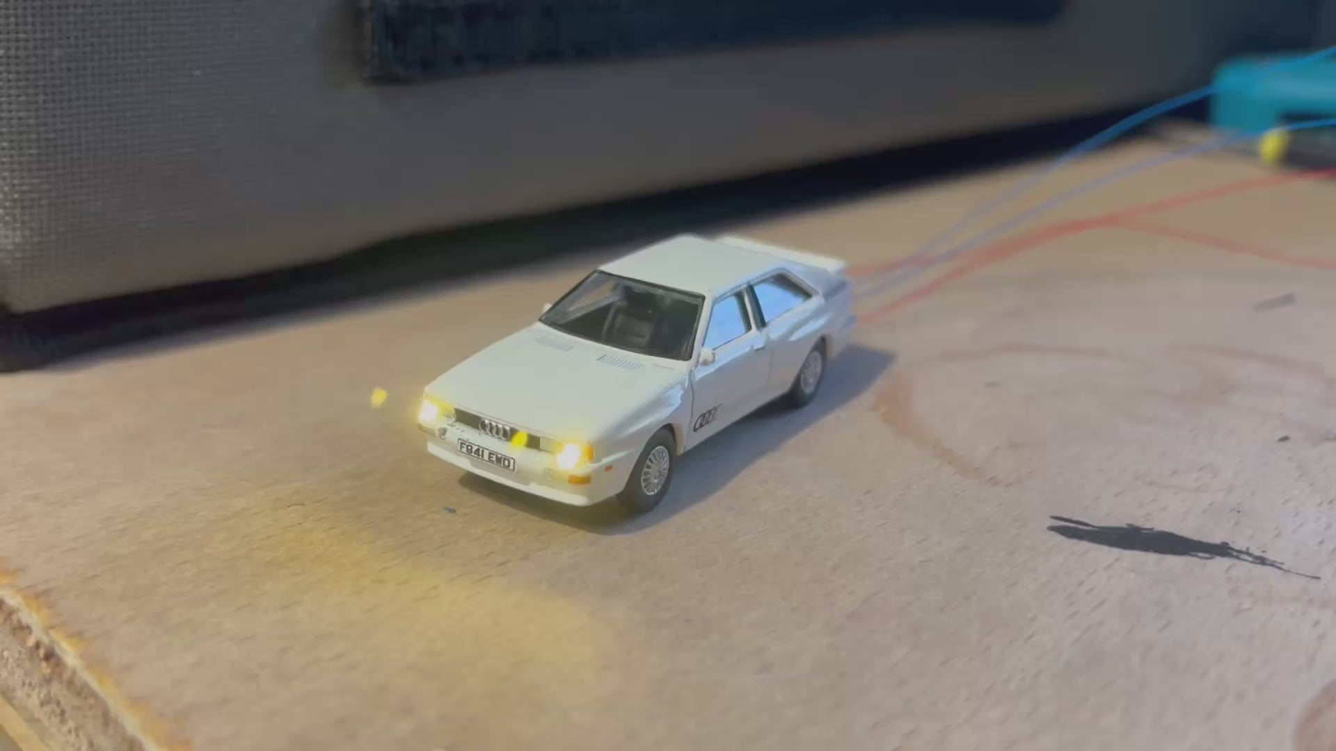 1:76 scale Oxford diecast Audi quattro with headlights
